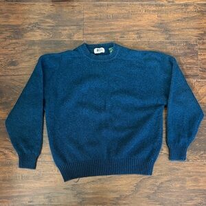 Vintage REI 100% Virgin Wool Men's Teal Crewneck Sweater